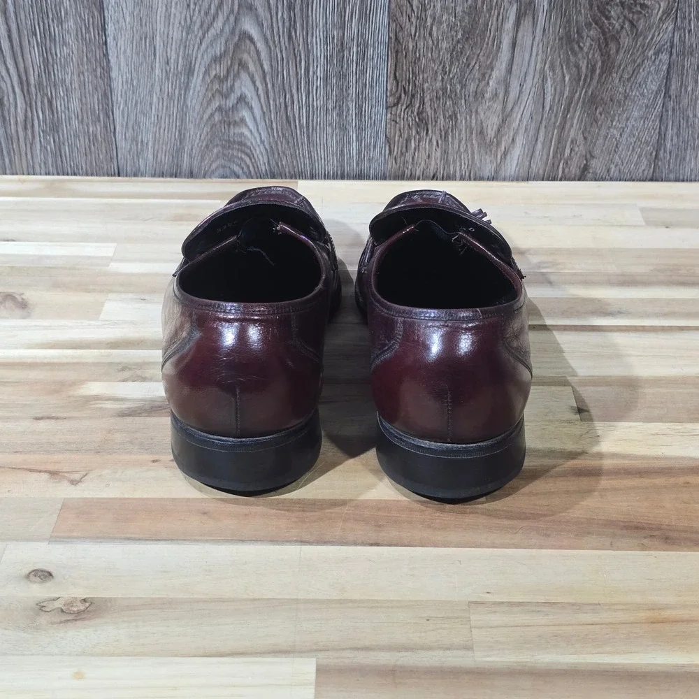 Florsheim Men's Tassel Loafers 10 D Burgundy Oxblood Leather Dress Shoe‎